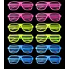 Retro Neon Fosforlu Panjur Gözlük 12 Adet – 80’ler 90’lar Parti Stili