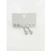 Sallantılı Çiçek Detaylı Altılı Küpe