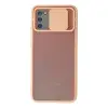 Samsung Galaxy A02s Kılıf Palm Buzlu Kamera Sürgülü Silikon - Pembe