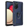 Samsung Galaxy A02s Kılıf Sofya Yüzüklü Silikon Kapak - Lacivert