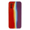 Samsung Galaxy A03s Kılıf Ebruli Lansman Silikon - Kırmızı-mor