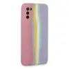 Samsung Galaxy A03s Kılıf Ebruli Lansman Silikon - Pembe-lila