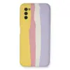 Samsung Galaxy A03s Kılıf Ebruli Lansman Silikon - Sarı-mavi