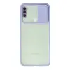 Samsung Galaxy A11 Kılıf Palm Buzlu Kamera Sürgülü Silikon - Lila