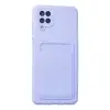 Samsung Galaxy A12 Kılıf Kelvin Kartvizitli Silikon - Lila