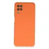 Samsung Galaxy A12 Kılıf Nano İçi Kadife Silikon - Turuncu