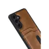 Samsung Galaxy A17 5g Sara Kartvizitli Deri Kılıf - Taba