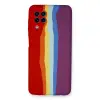 Samsung Galaxy A22 Kılıf Ebruli Lansman Silikon - Kırmızı-mor