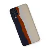 Samsung Galaxy A22 Kılıf Ebruli Lansman Silikon - Lacivert-krem
