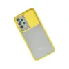 Samsung Galaxy A72 Kılıf Palm Buzlu Kamera Sürgülü Silikon - Sarı