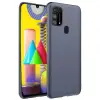 Samsung Galaxy M31 Kılıf Nano İçi Kadife Silikon - Gri