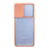 Samsung Galaxy M52 5g Kılıf Palm Buzlu Kamera Sürgülü Silikon - Pembe
