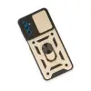 Samsung Galaxy M52 5g Kılıf Pars Lens Yüzüklü Silikon - Gold