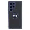 Samsung Galaxy S23 Ultra Kılıf Montreal Yüzüklü Silikon Kapak - Lacivert