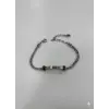 Rodyum Çelik  Erkek Çelik Bileklik Boy 18+3 Cm / En 0.3 Cm  - Ebl0032