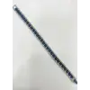 Rodyum-mavi Çelik  Erkek Çelik Bileklik Boy 21.5 Cm / En 1.0 Cm  - Ebl0067