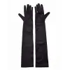 Siyah Renk Likralı Dirseğe Kadar Uzun Kumaş Eldiven 40 Cm
