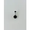 Siyah Taşlı Göbek Piercing - Pg0021
