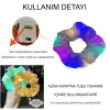 Soft Mavi Renk Led Işıklı Lastikli Saç Tokası - 3 Modlu Festival  Parti Saç Tokası