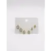 Su Damlası Detaylı Altılı Küpe