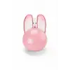 Tavşan Figürlü Kablosuz Mouse Pil Dahil Etiket Hediyeli Pembe