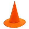 Turuncu Renk Keçe Cadı Şapkası Yetişkin Çocuk Uyumlu 35x38 Cm