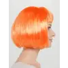 Turuncu Renk Parti Peruğu Küt Saç