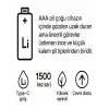 Type-c Şarjlı 800mwh 1.5v Şarj Edilebilir 2’li Aaa İnce Pil - Lityum Iyon Batarya