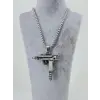 Üç Boyutlu Silah Figürü Çelik Erkek Kolye - Ekl0071