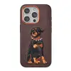 Venco Apple İphone 15 Pro Perma Desenli Kapak - Koyu Kahve