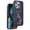 Venco Apple İphone 16 Pro Perma Desenli Kapak - Lacivert