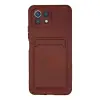 Xiaomi Mi 11 Lite Kılıf Kelvin Kartvizitli Silikon - Bordo