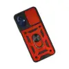 Xiaomi Poco M5 Kılıf Pars Lens Yüzüklü Silikon - Kırmızı