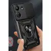 Xiaomi Redmi 13c Kılıf Pars Lens Yüzüklü Silikon - Siyah