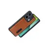 Xiaomi Redmi 15c 4g Sara Kartvizitli Deri Kılıf - Taba