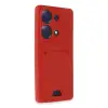Xiaomi Redmi Note 13 Pro 4g Kılıf Kelvin Kartvizitli Silikon - Kırmızı