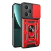 Xiaomi Redmi Note 13 Pro Plus Kılıf Pars Lens Yüzüklü Silikon - Kırmızı
