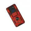 Xiaomi Redmi Note 9 Kılıf Pars Lens Yüzüklü Silikon - Kırmızı