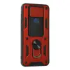 Xiaomi Redmi Note 9 Kılıf Pars Lens Yüzüklü Silikon - Kırmızı