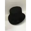 Yetişkinler İçin Siyah Renk Ringmaster Sihirbaz Şapkası Fötr Şapka 15 Cm