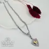 Rodyum /  Su Yolu Kolye Zirkon 3 Mm Taşlı Pirinç Zirkon Kolye 40+5 Cm - Kl0205