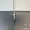 Rodyum 2 Mm Zirkon Taşlı Pirinç Kolyeler 48+5 Cm Uzatma Payı - Kl0087