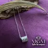 Zirkon Taşlı Kolye Rodyum - Kl0004-b
