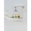 Zirkon Taşlı Üçlü Kombin Küpe