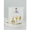 Zirkon Taşlı Üçlü Kombin Küpe