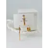 Zirkon Taşlı Üçlü Kombin Küpe