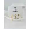 Zirkon Taşlı Üçlü Kombin Küpe