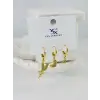 Zirkon Taşlı Üçlü Kombin Küpe