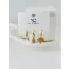 Zirkon Taşlı Üçlü Kombin Küpe