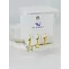 Zirkon Taşlı Üçlü Kombin Küpe